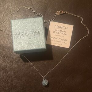 Touchstone Crystal Light Blue Pendant Necklace